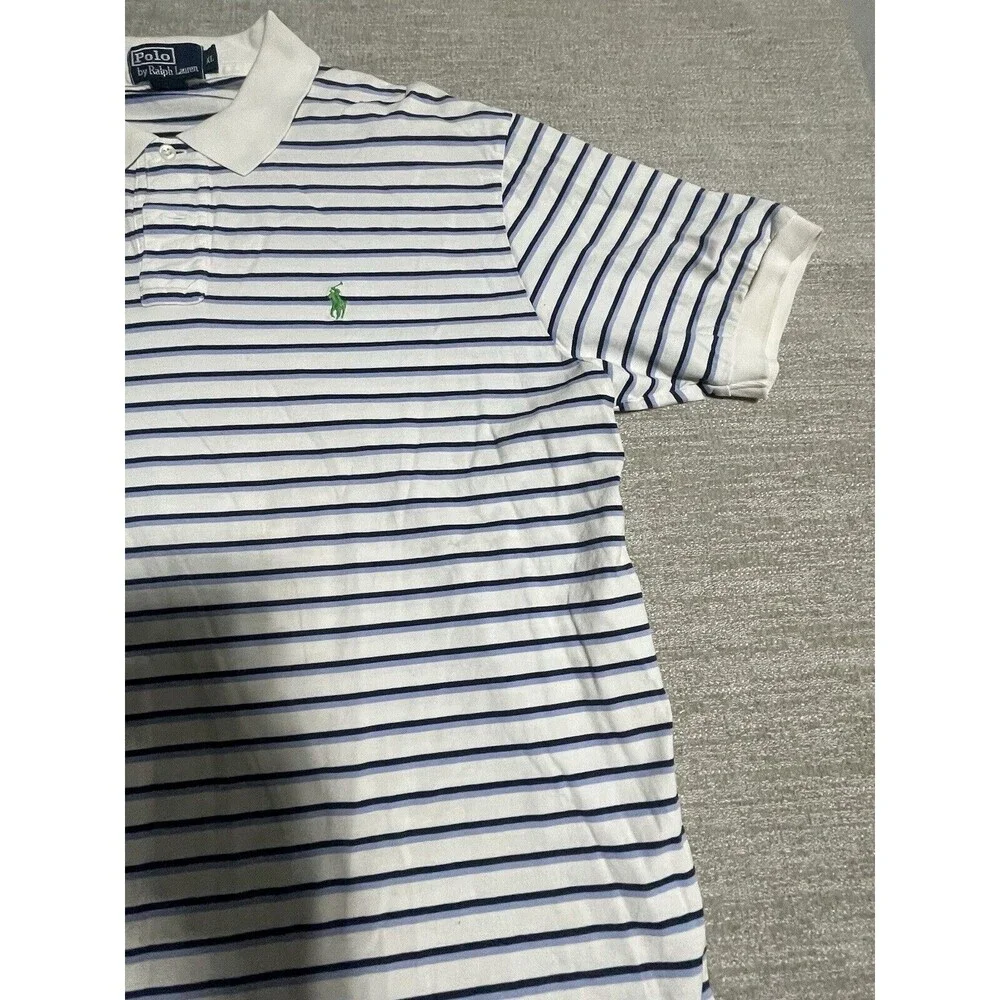 Polo By Ralph Lauren Polo Shirt Men’s Xtra Large White Stripes Cotton